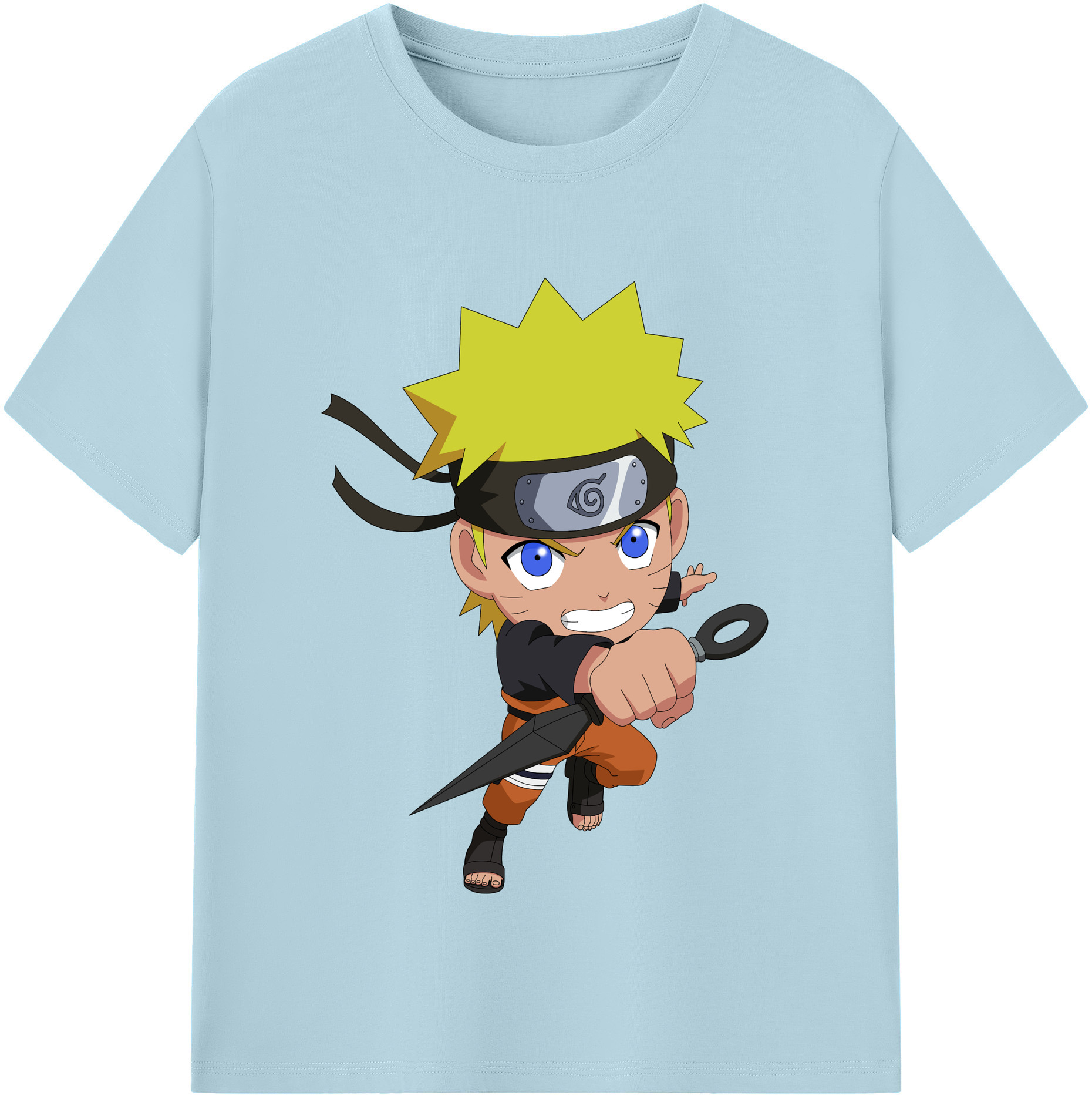 （画像用） NARUTO -ナルト- うずまき ナルト Uzumaki Naruto 綿100％半袖Tシャツ（フロントプリント）